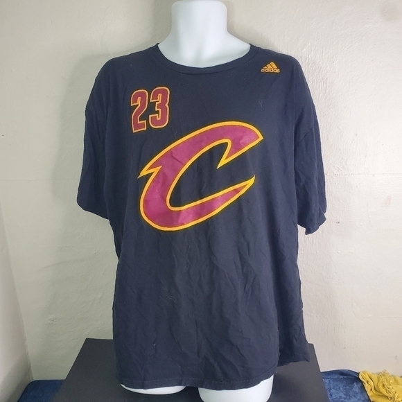 Adidas T-Shirt Men's XXL Black Cleveland Cavaliers #23 Lebron James 2XL - Picture 1 of 6